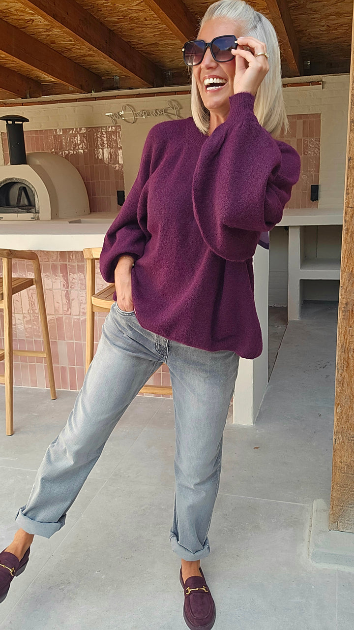 CLEO knit plum