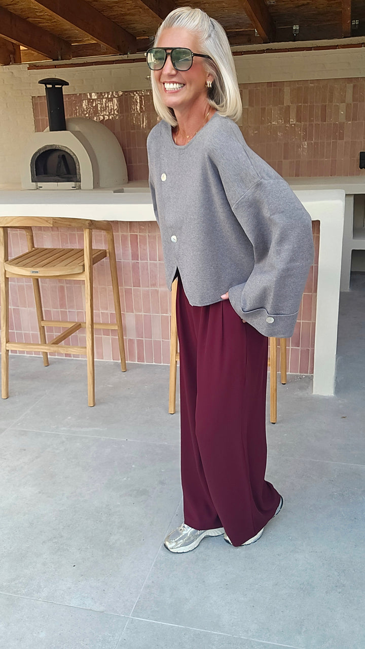 BIA loose trousers burgundy