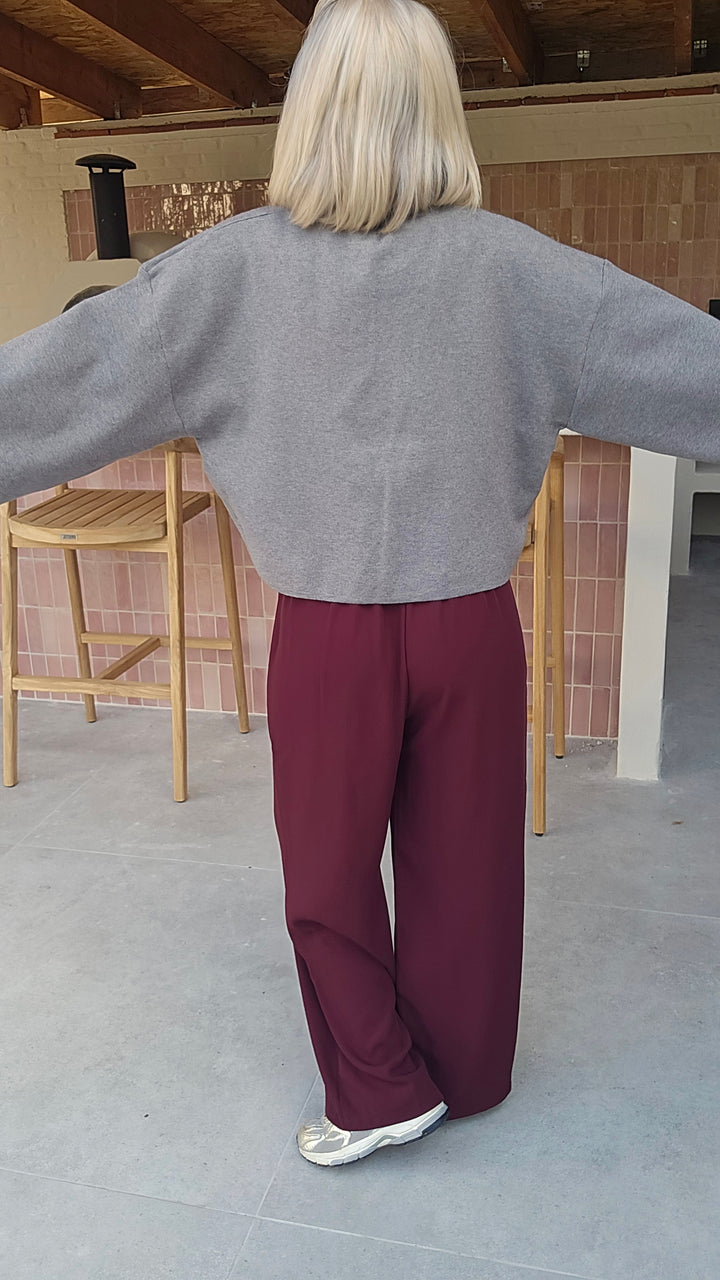 BIA loose trousers burgundy