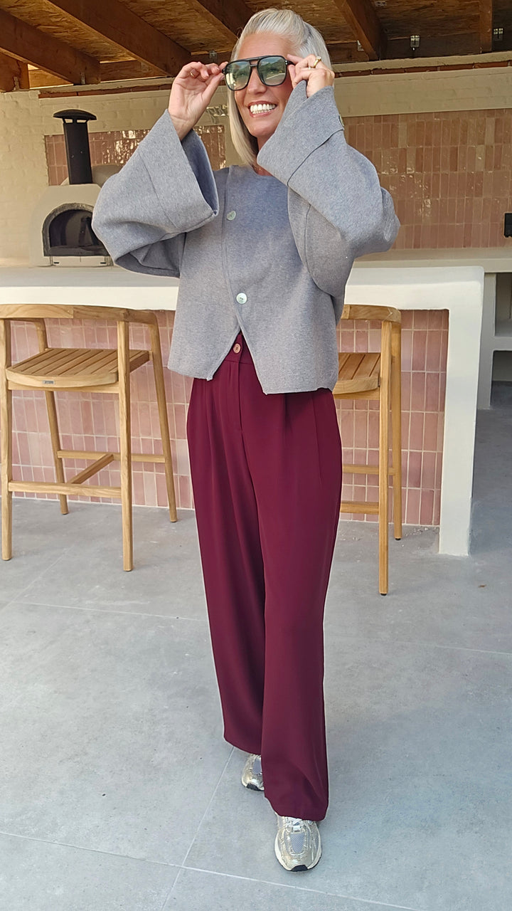 BIA loose trousers burgundy