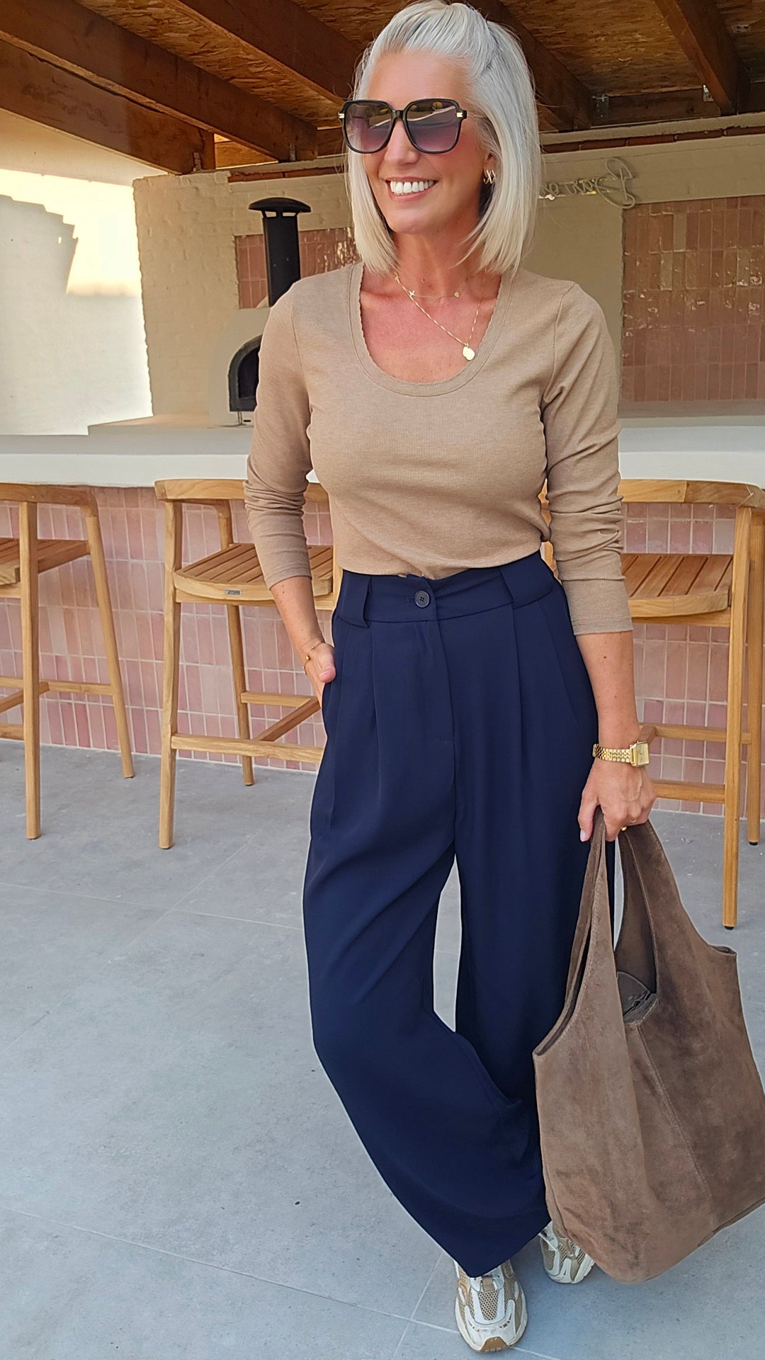 CLARA longsleeve taupe