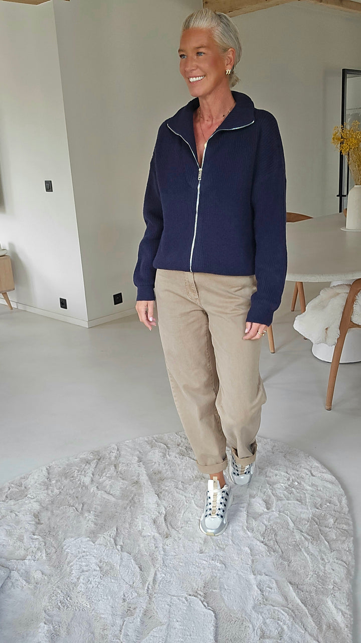 MILLIE zip cardigan navy