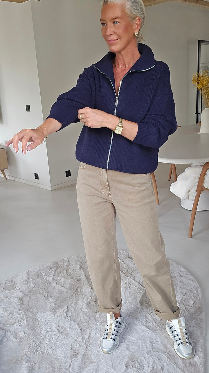 MILLIE zip cardigan navy