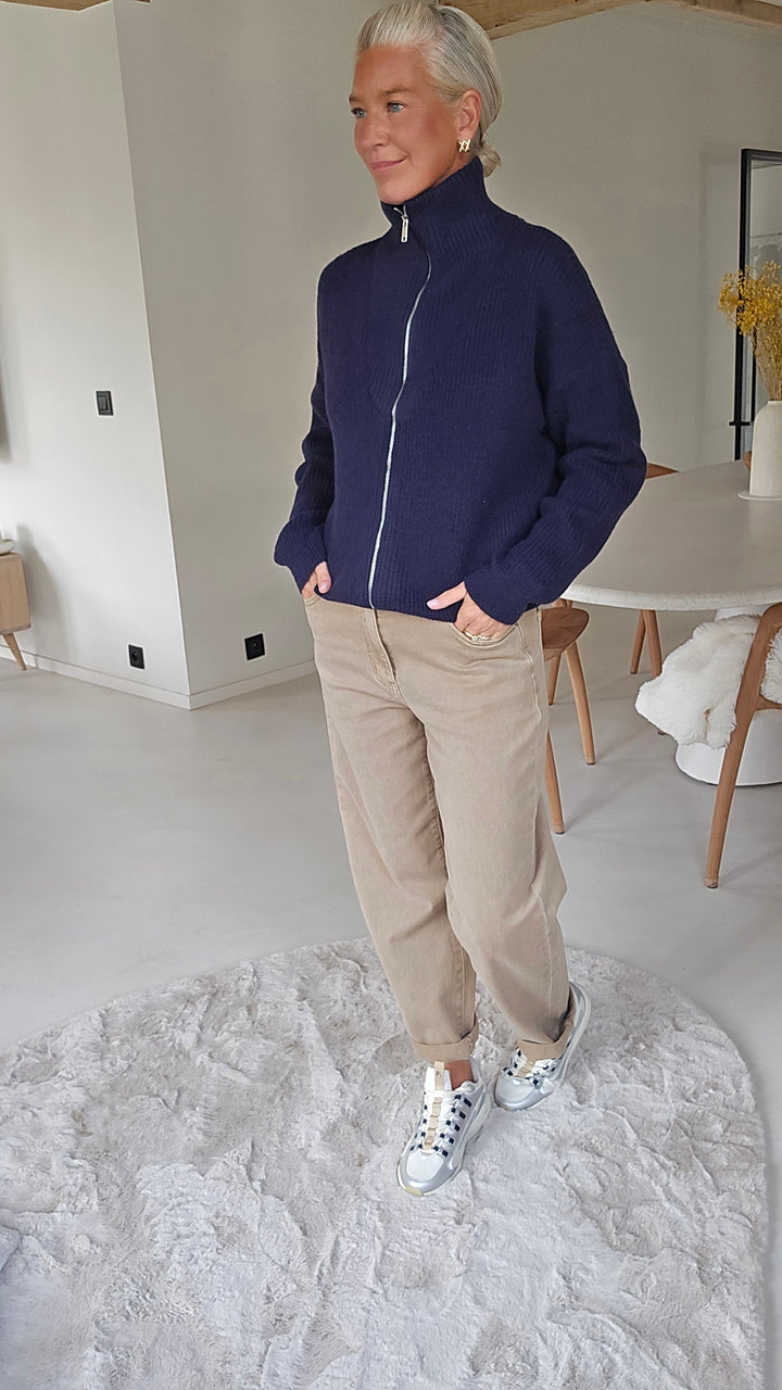 MILLIE zip cardigan navy