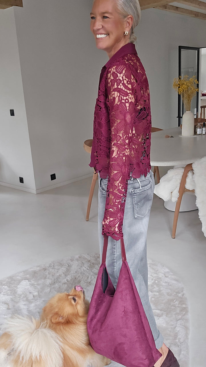 MERIEL lace blouse burgundy