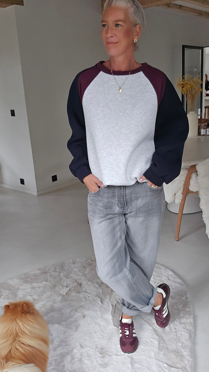 JADE sweatshirt grey navy burgundy