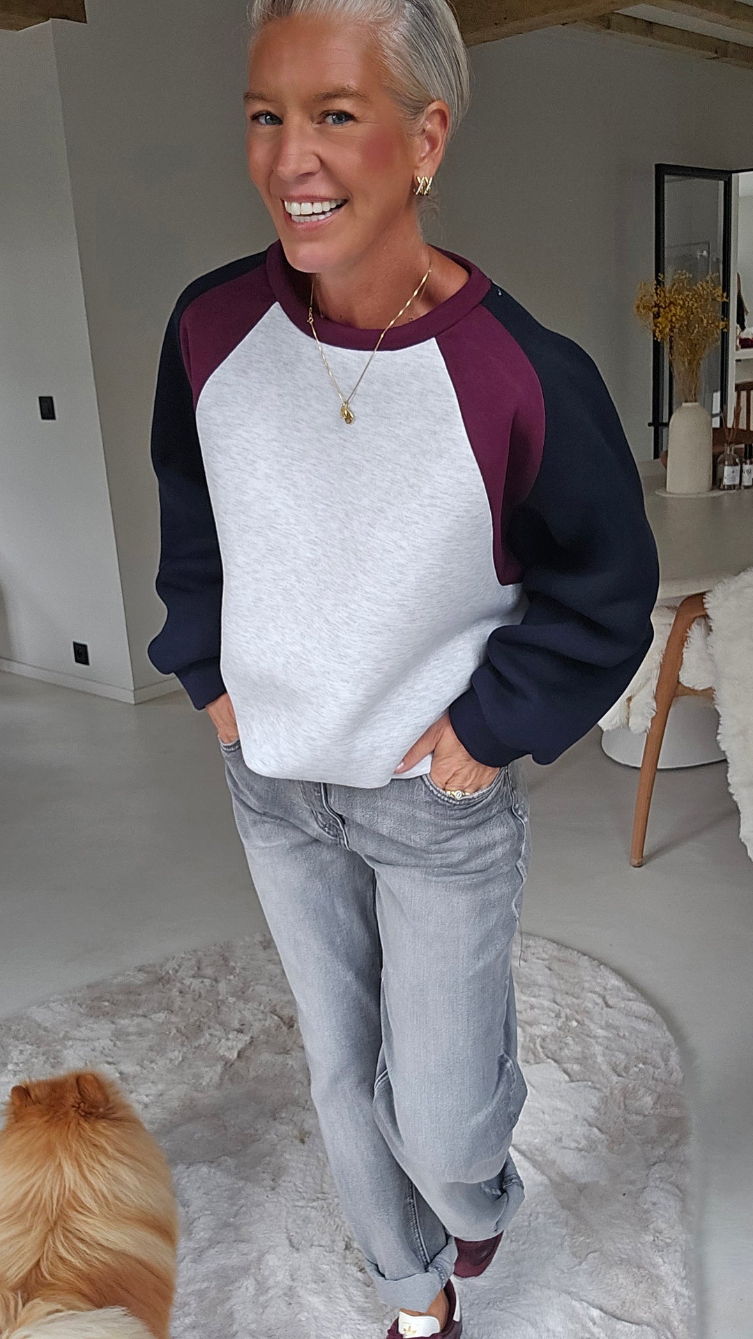 JADE sweatshirt grey navy burgundy