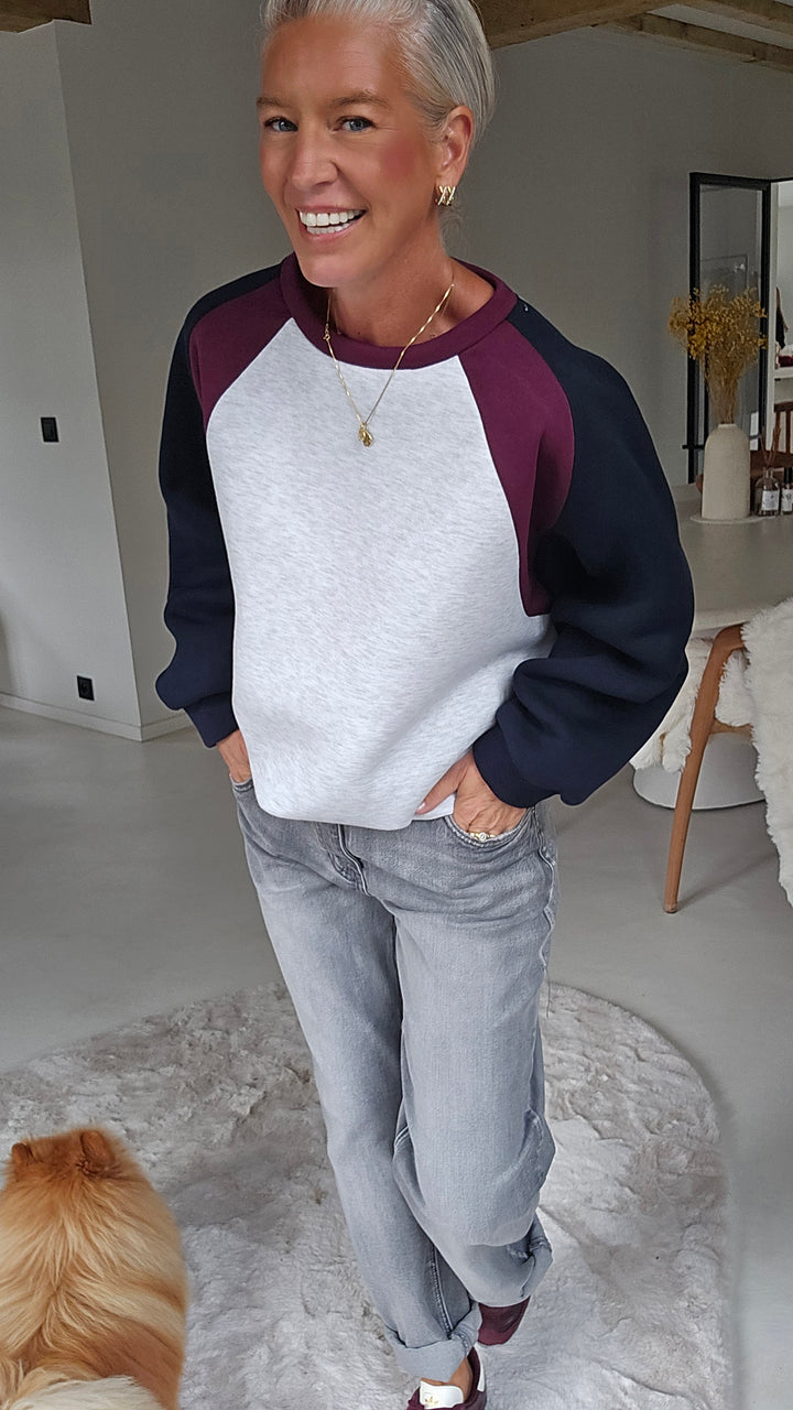 JADE sweatshirt grey navy burgundy