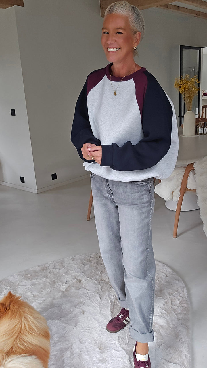 JADE sweatshirt grey navy burgundy