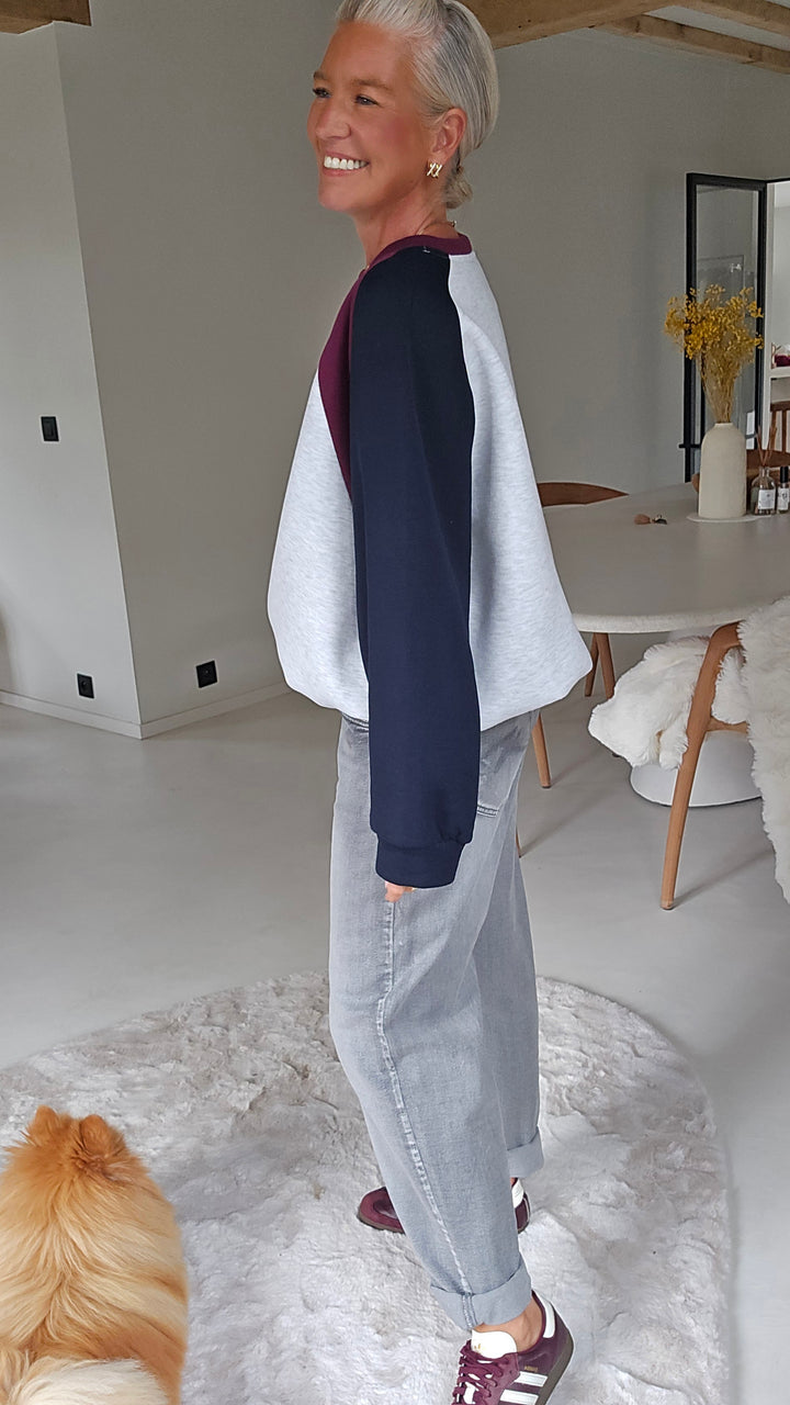 JADE sweatshirt grey navy burgundy