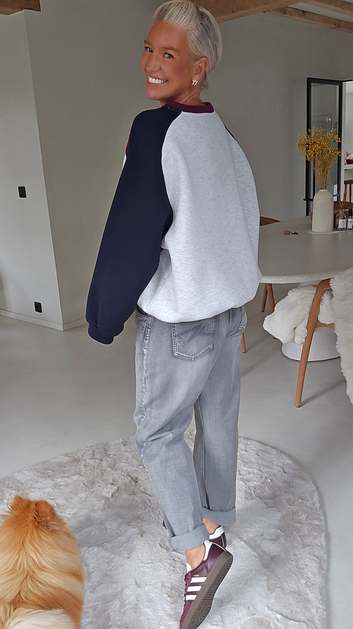 JADE sweatshirt grey navy burgundy