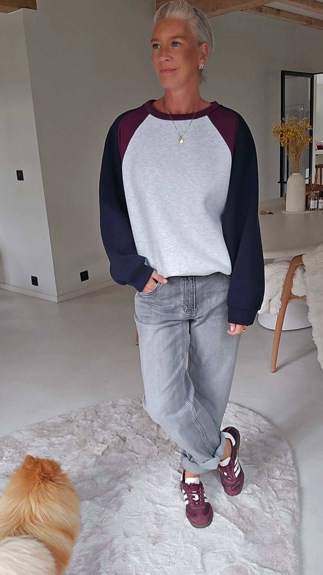 JADE sweatshirt grey navy burgundy