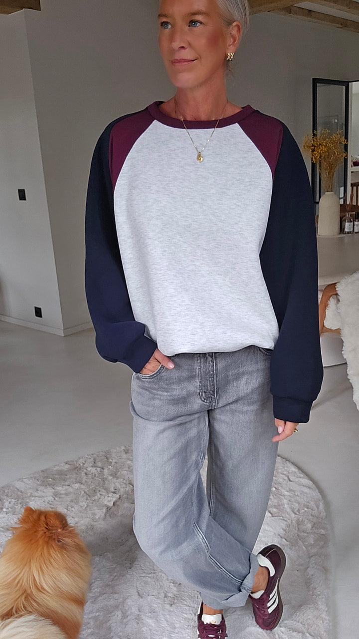 JADE sweatshirt grey navy burgundy