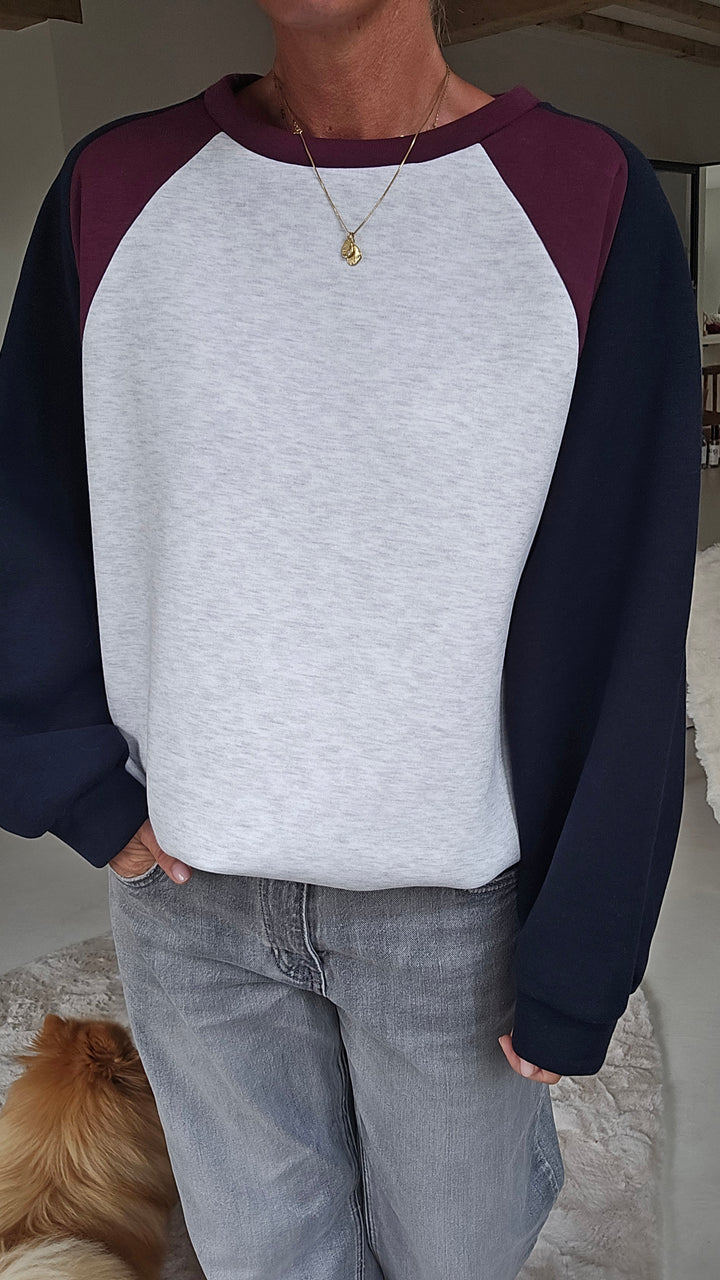 JADE sweatshirt grey navy burgundy