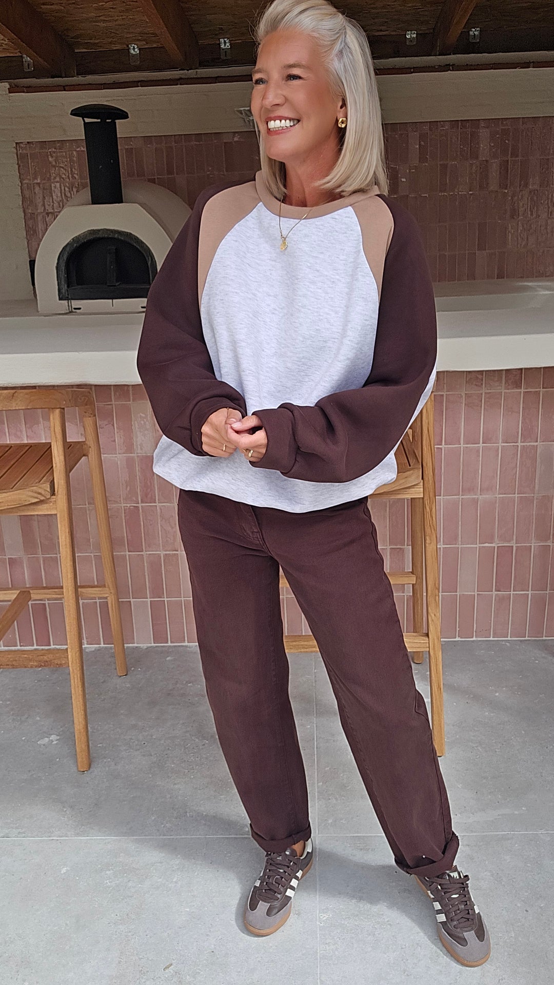 JADE sweatshirt grey chocolat taupe