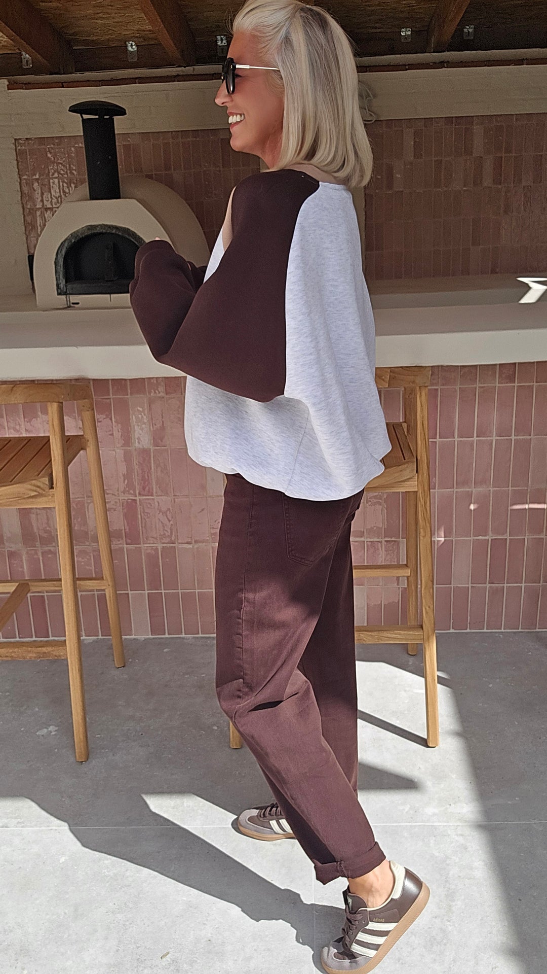JADE sweatshirt grey chocolat taupe