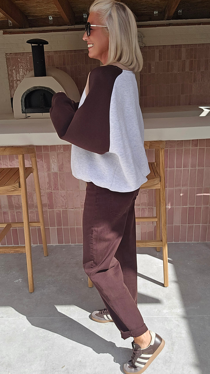 JADE sweatshirt grey chocolat taupe