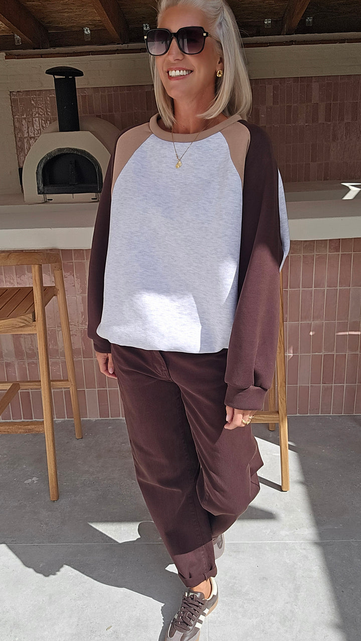 JADE sweatshirt grey chocolat taupe