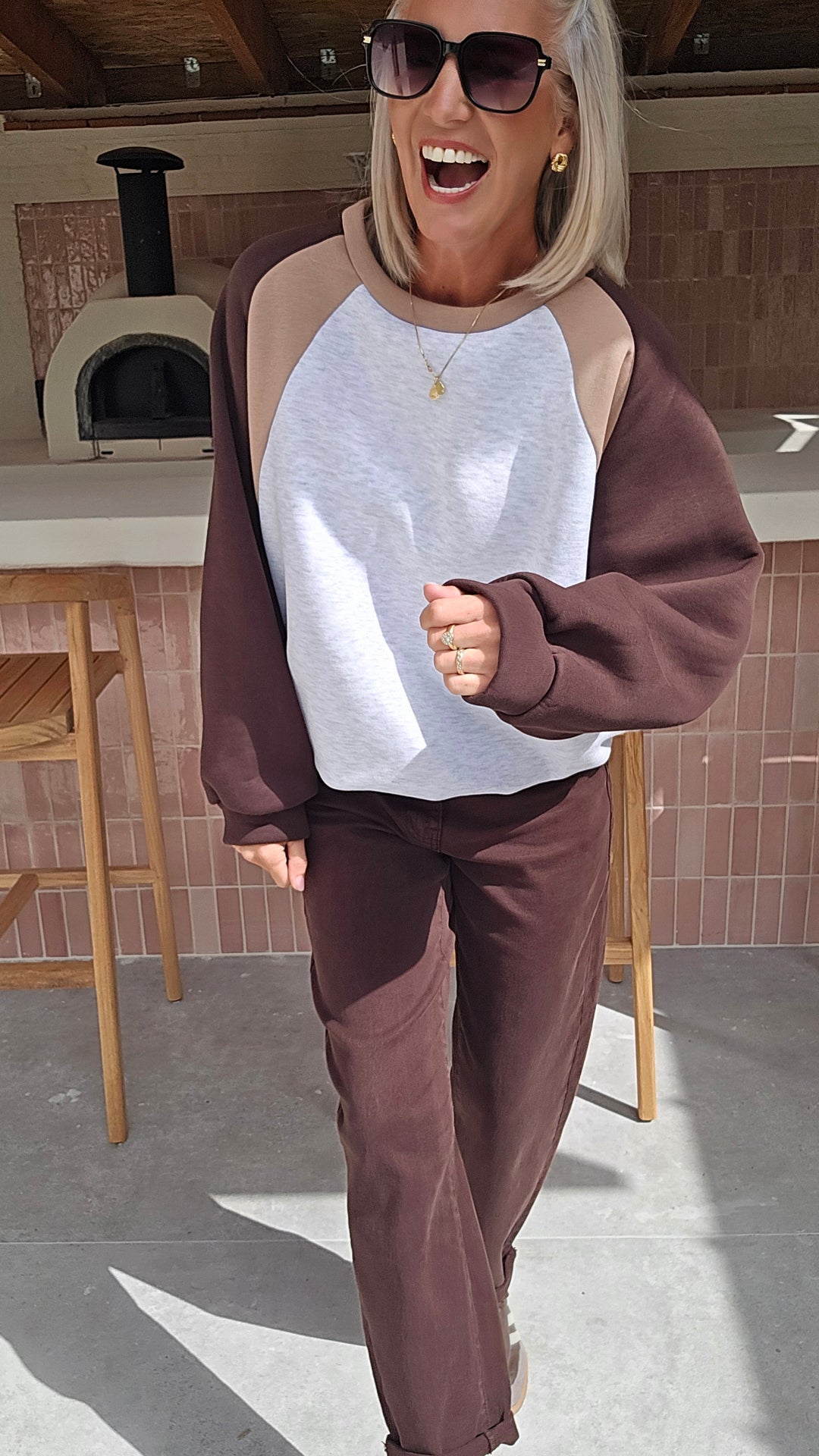 JADE sweatshirt grey chocolat taupe