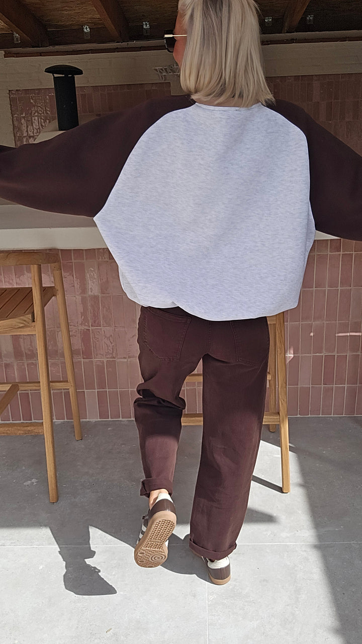 JADE sweatshirt grey chocolat taupe