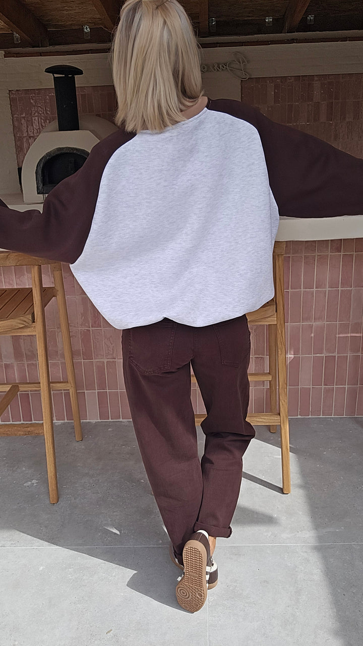JADE sweatshirt grey chocolat taupe