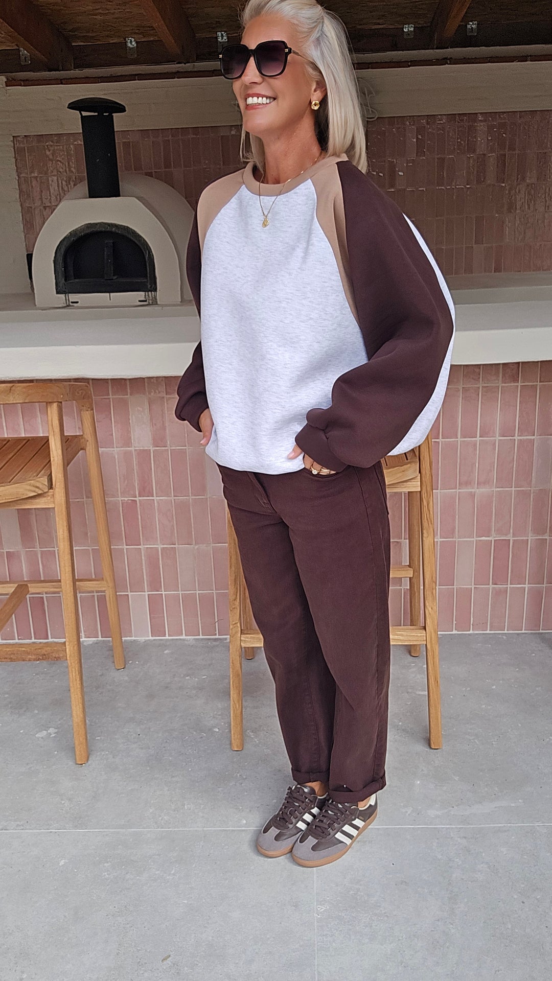 JADE sweatshirt grey chocolat taupe
