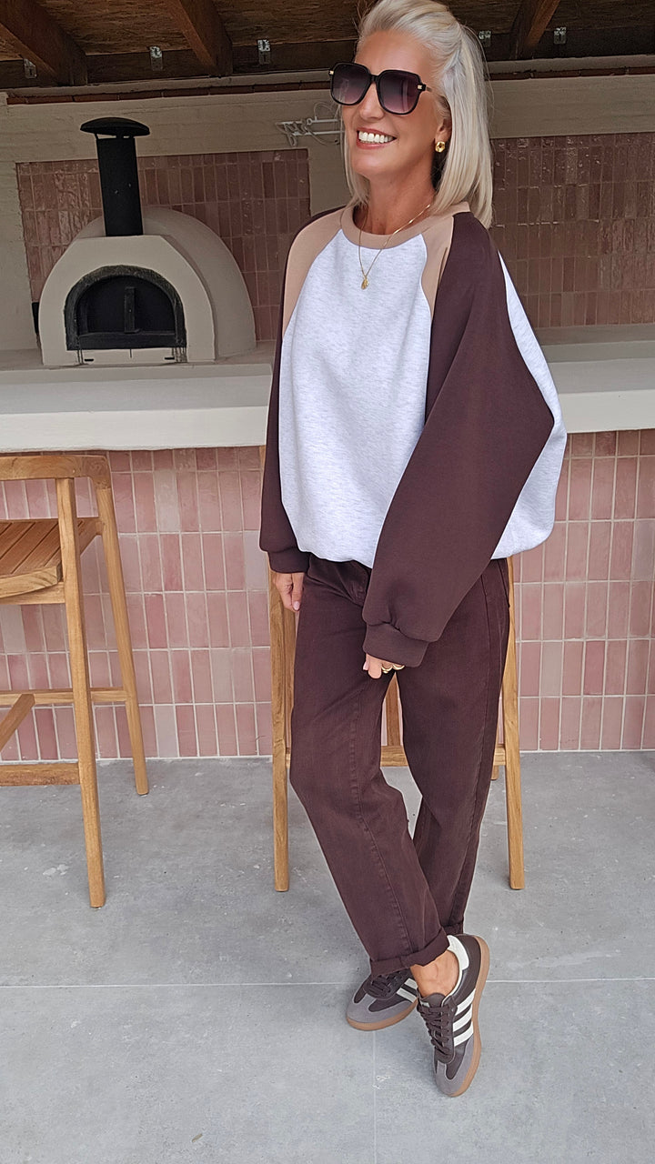 JADE sweatshirt grey chocolat taupe