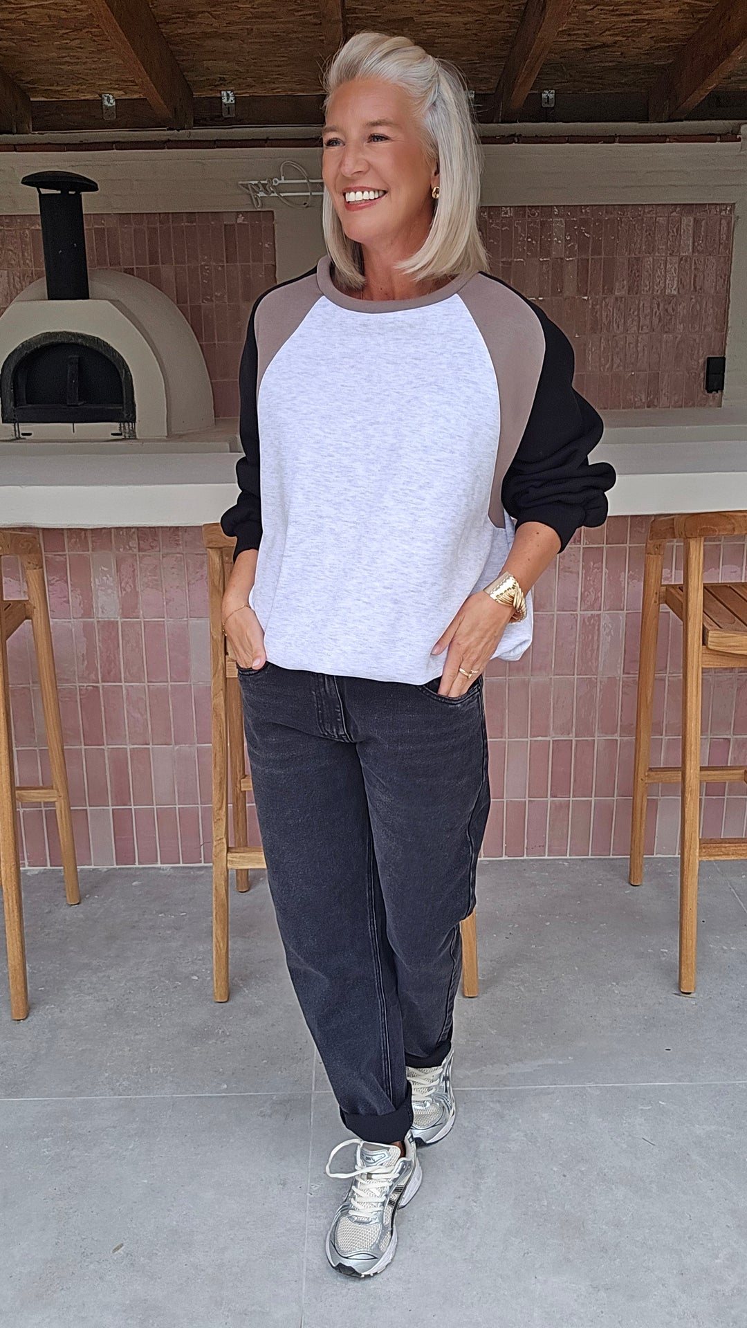 JADE sweatshirt grey black taupe