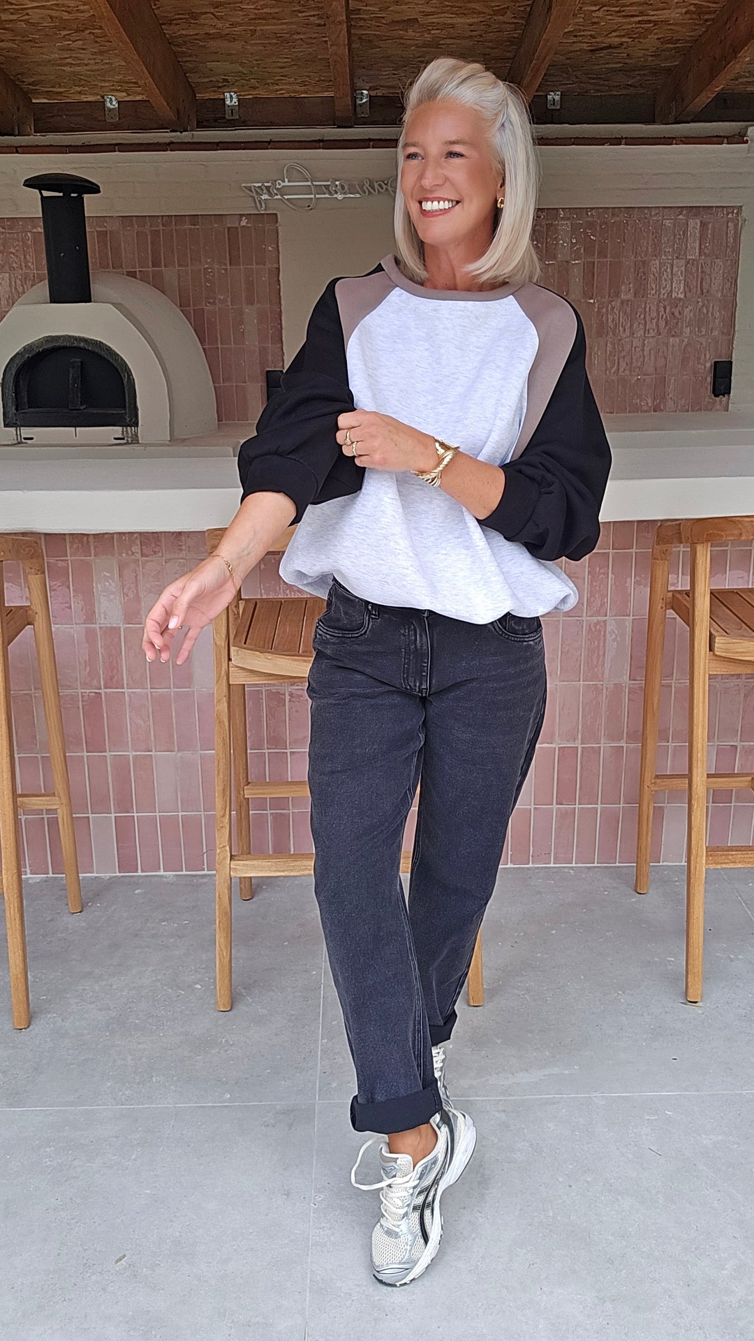 JADE sweatshirt grey black taupe