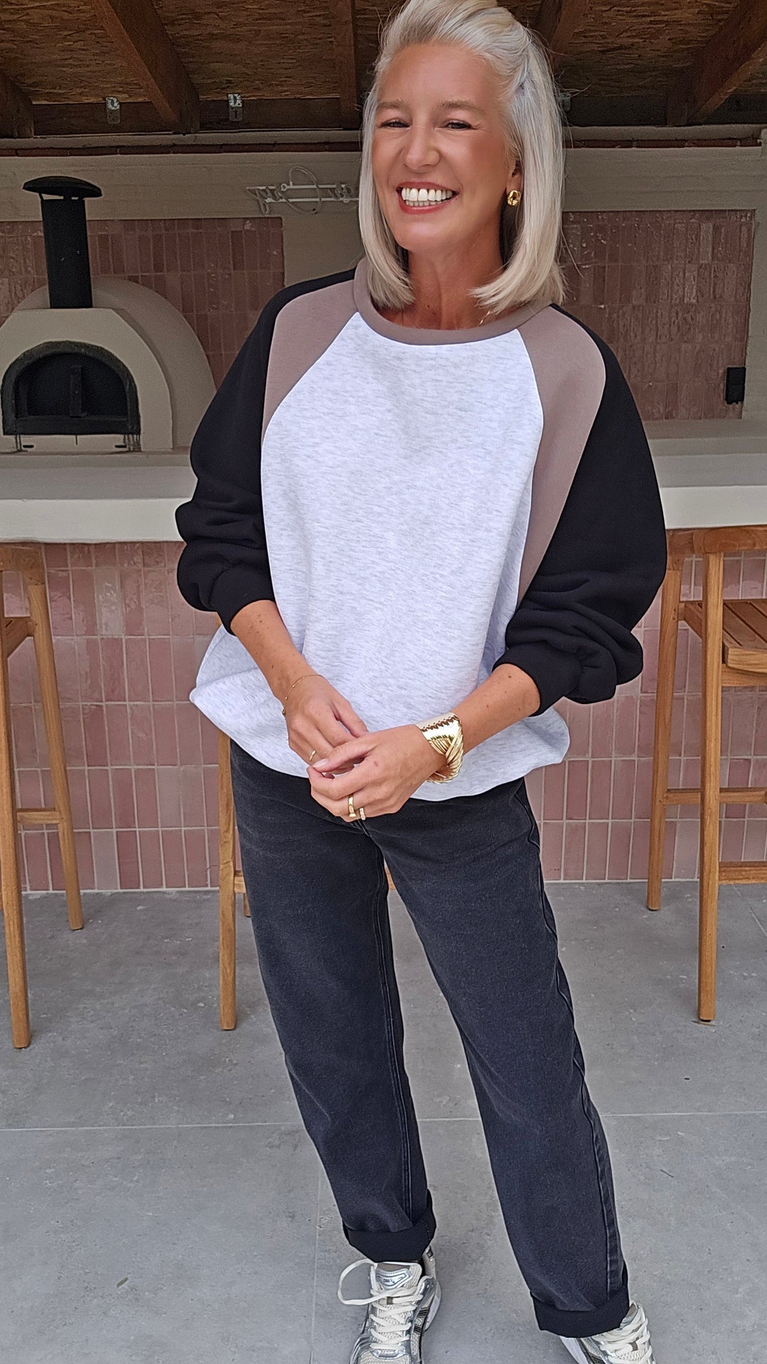 JADE sweatshirt grey black taupe