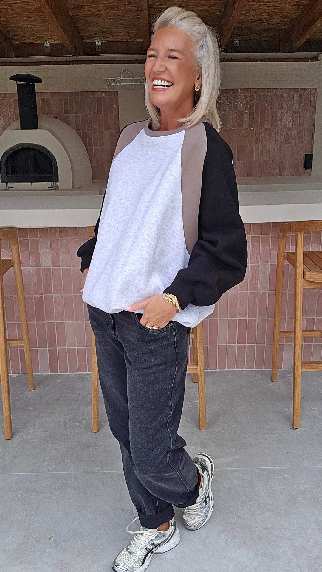 JADE sweatshirt grey black taupe