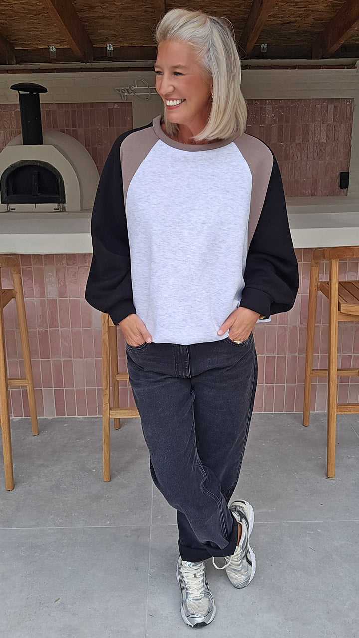 JADE sweatshirt grey black taupe