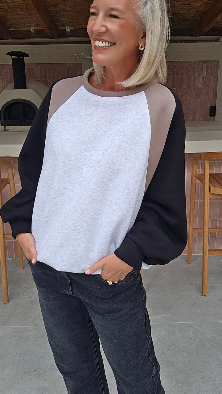 JADE sweatshirt grey black taupe
