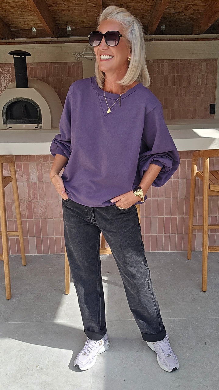 NELLA mom jeans washed black
