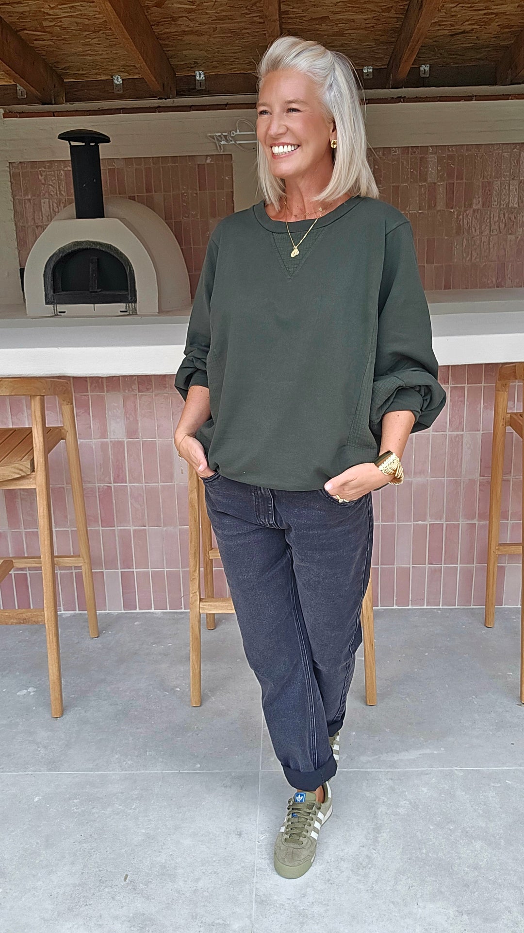 NELLA mom jeans washed black