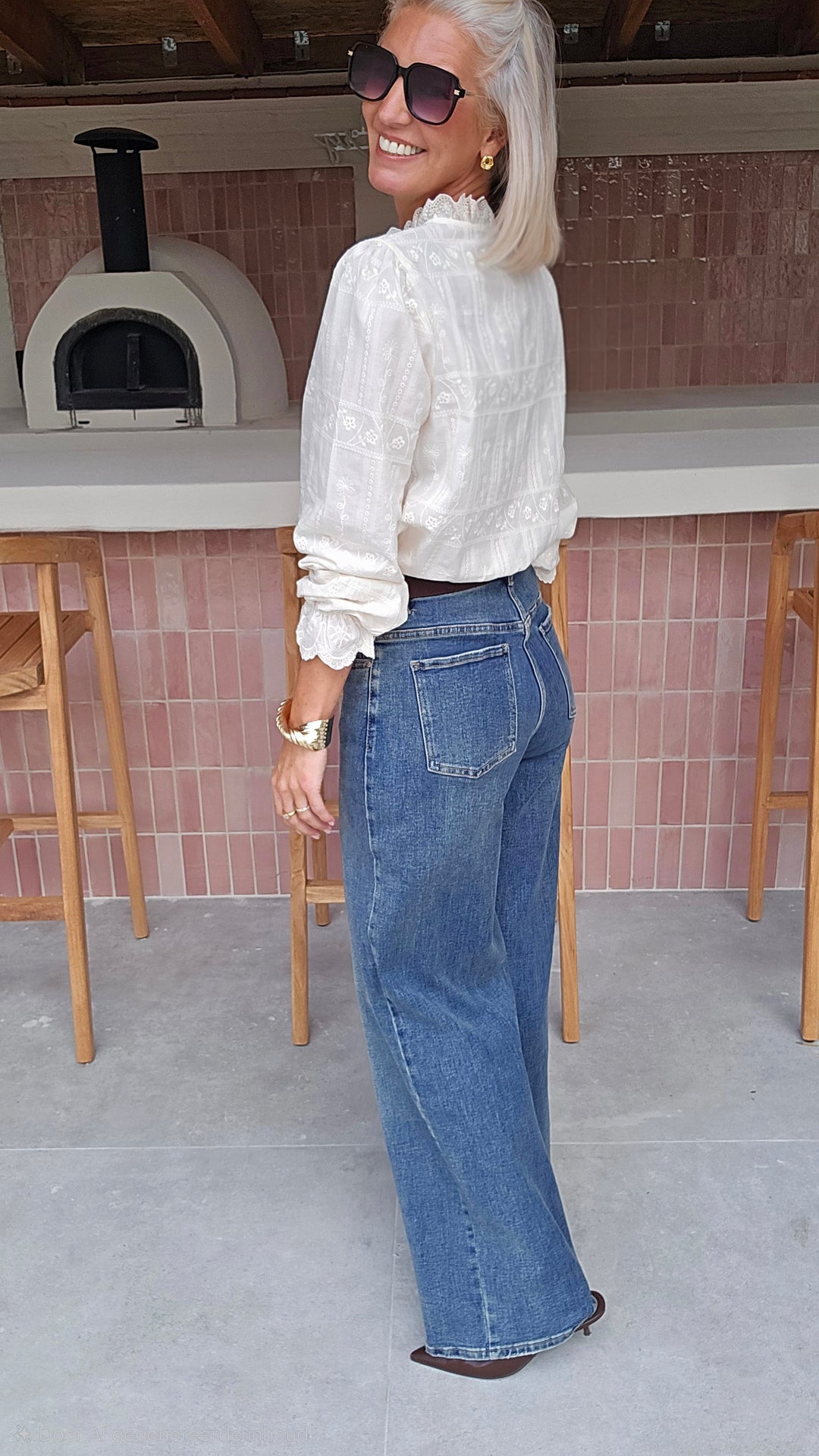 ONORA embroidered blouse ecru
