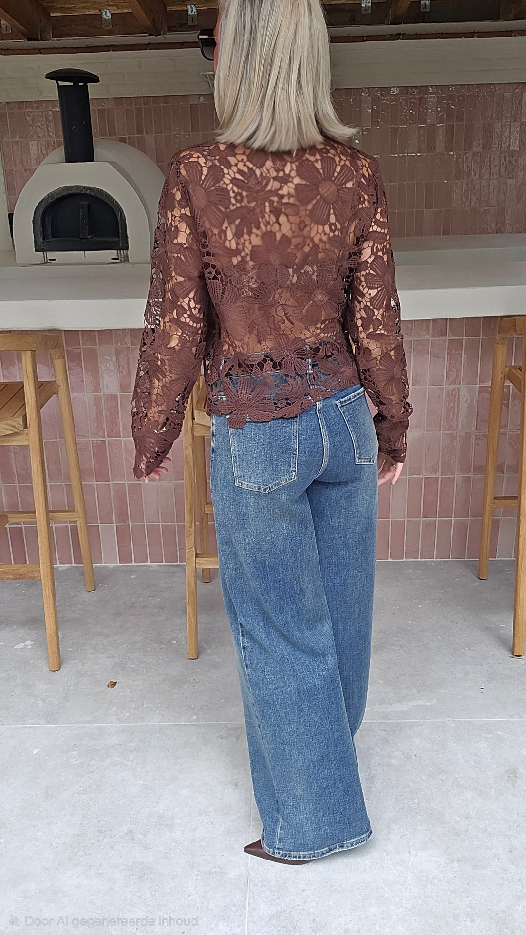 MERIEL lace blouse chocolat