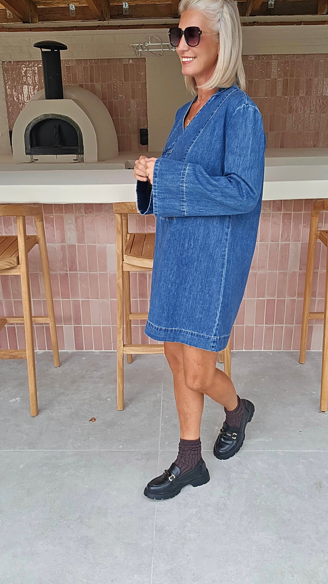 TESS denim dress blue