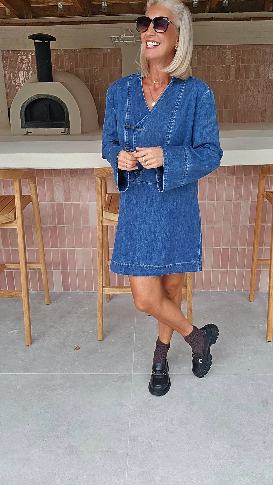 TESS denim dress blue