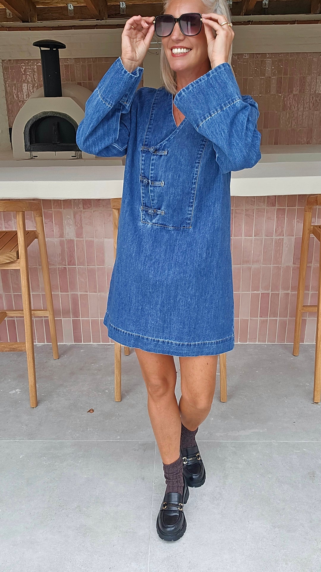 TESS denim dress blue