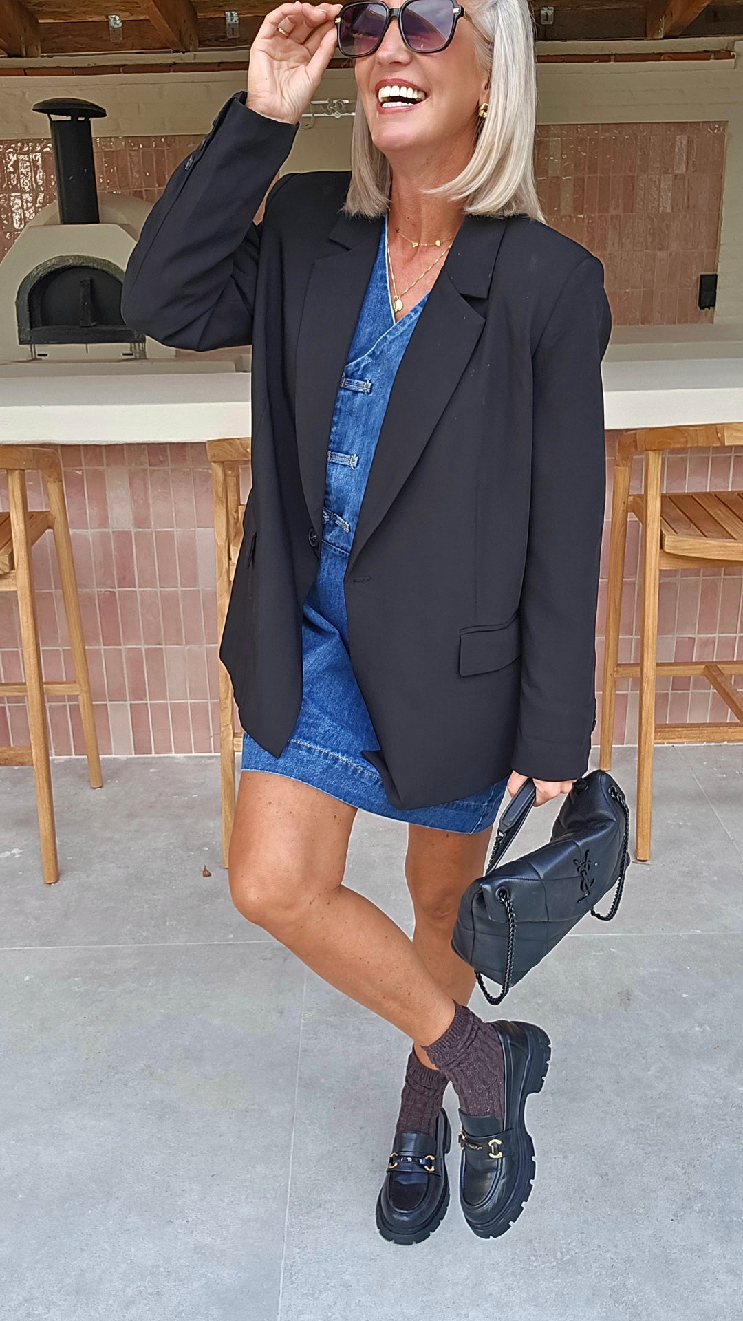 TESS denim dress blue