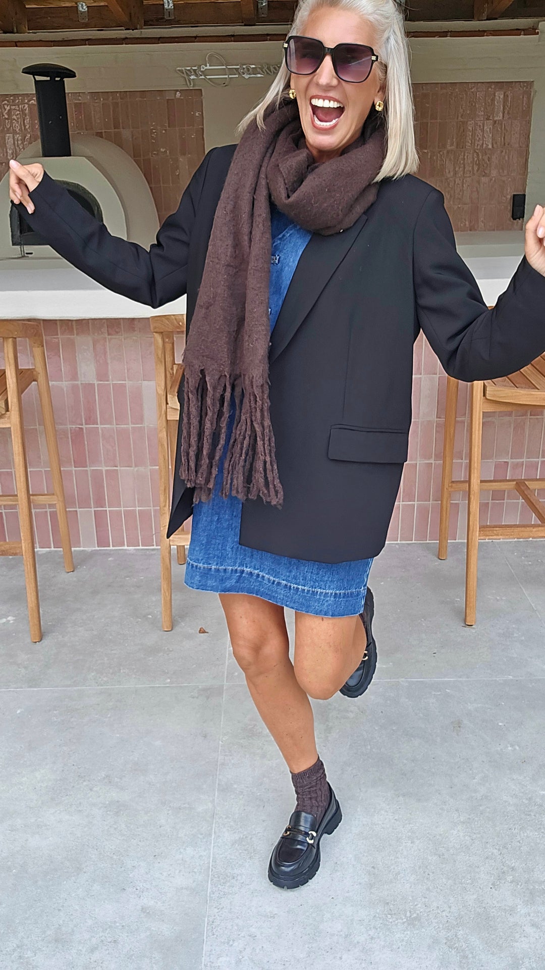 TESS denim dress blue