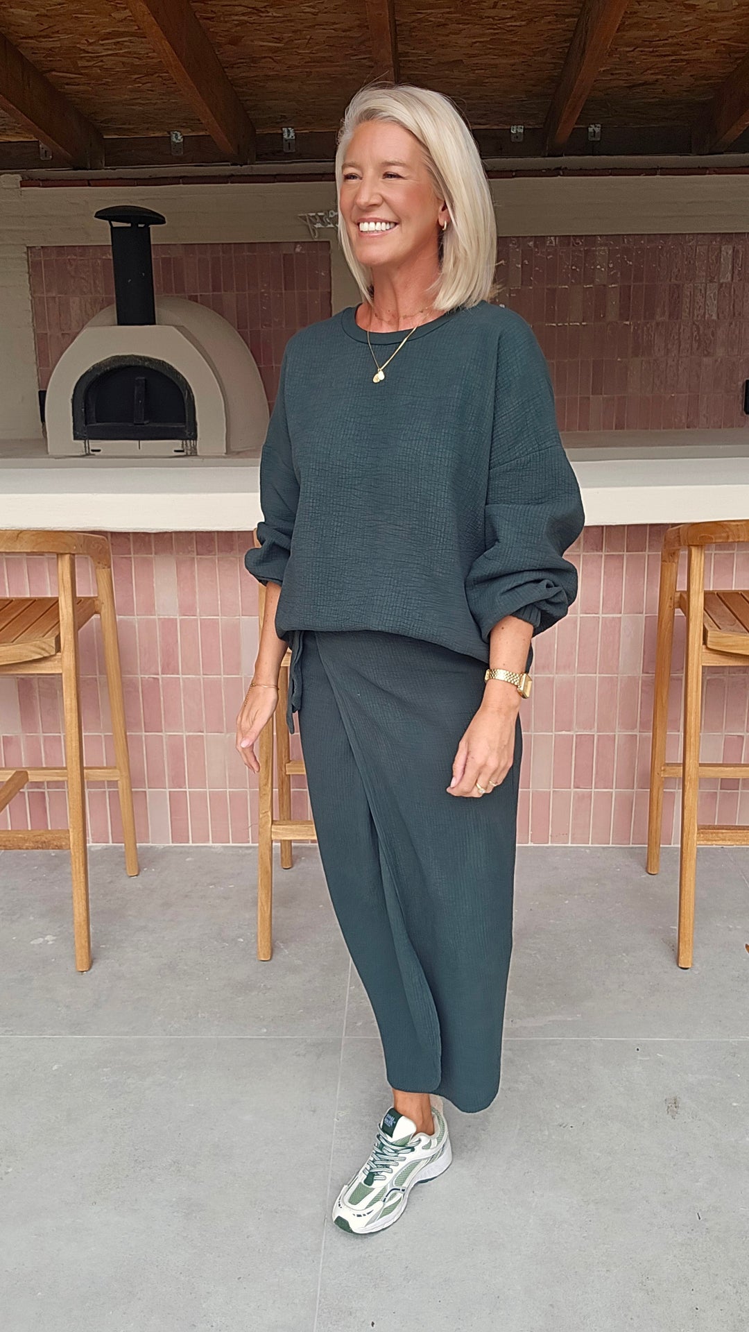 ZARA wrap skirt emerald green