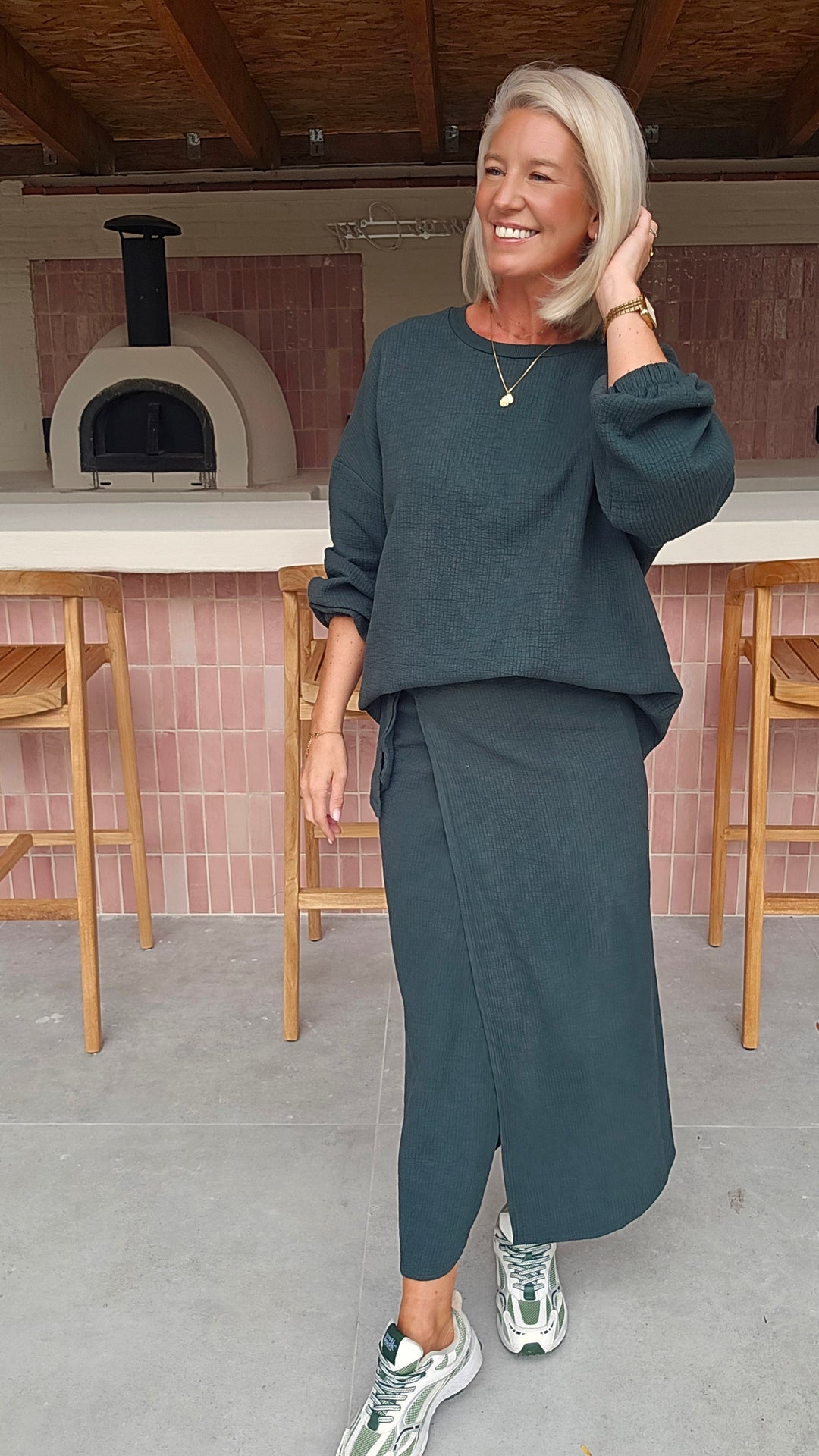 ZARA wrap skirt emerald green