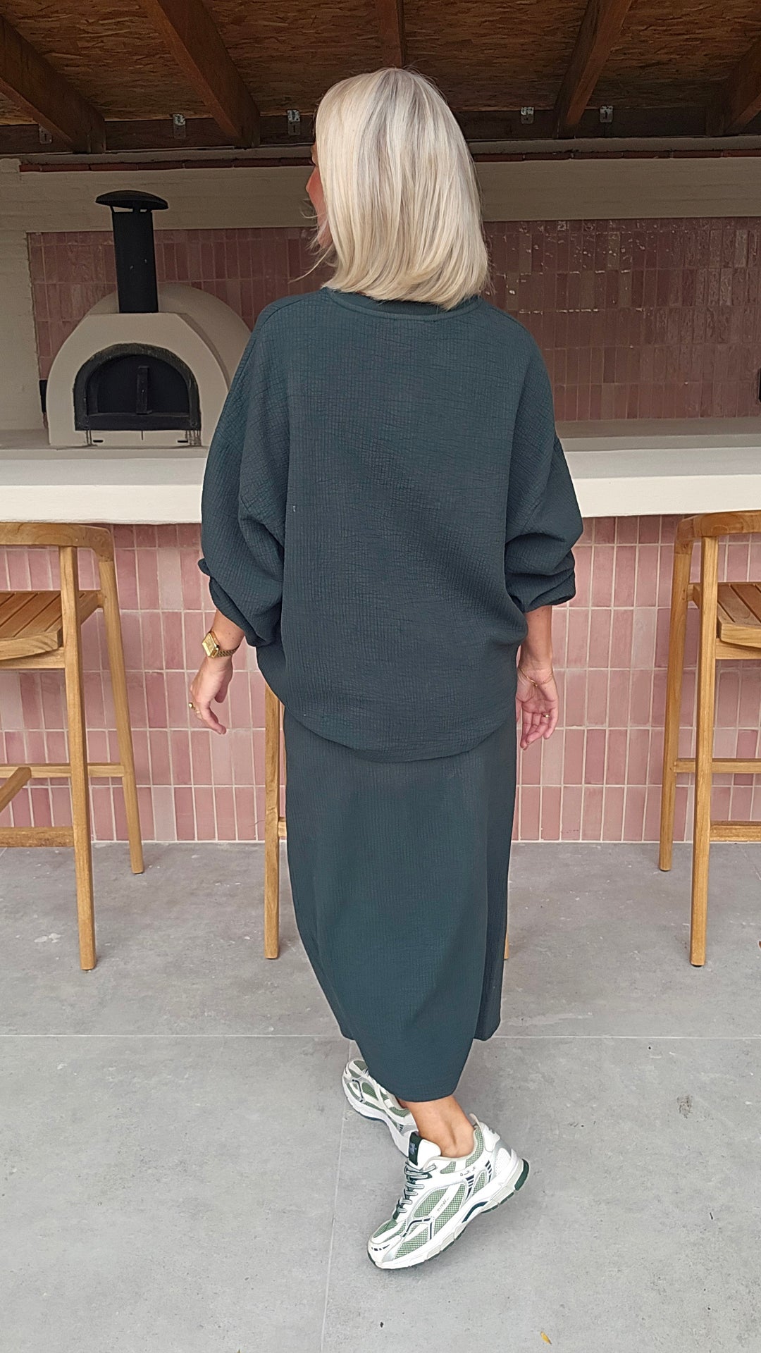 ZARA wrap skirt emerald green