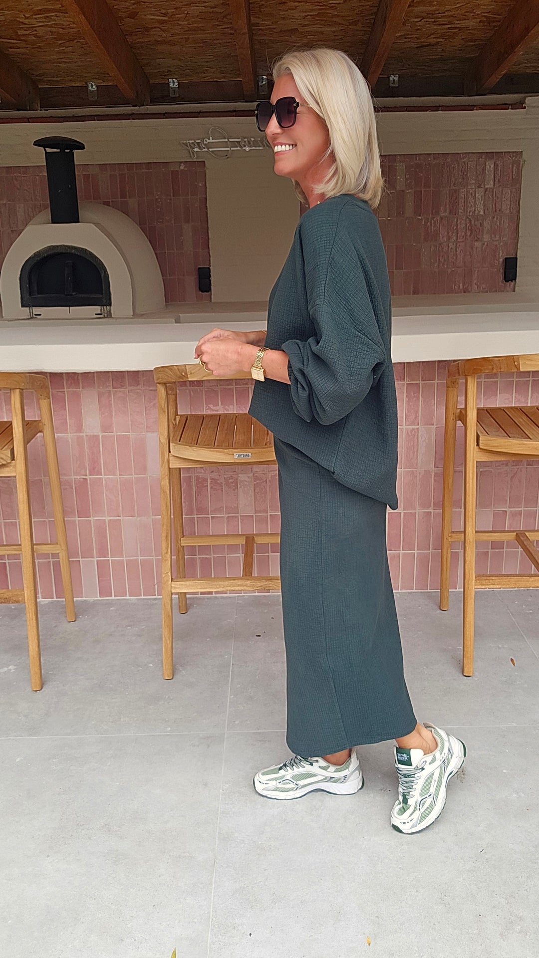 ZARA sweatshirt emerald green