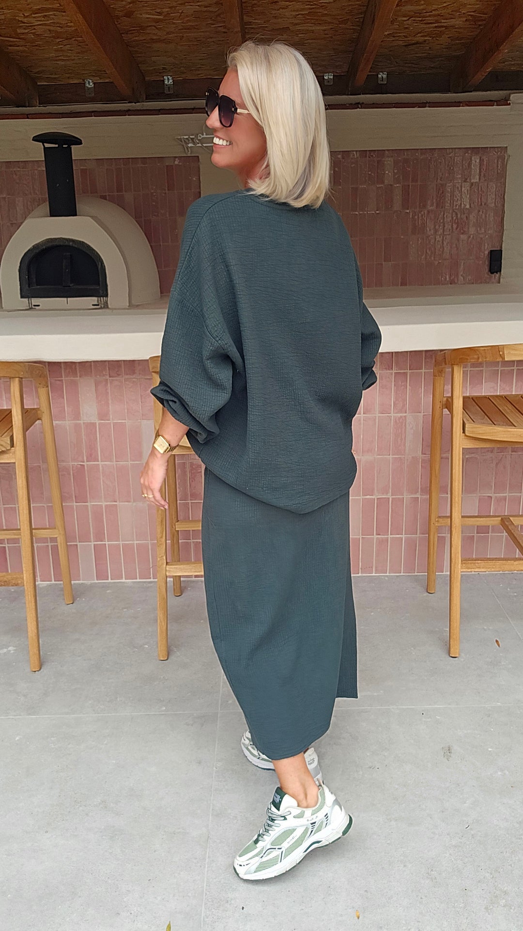 ZARA wrap skirt emerald green