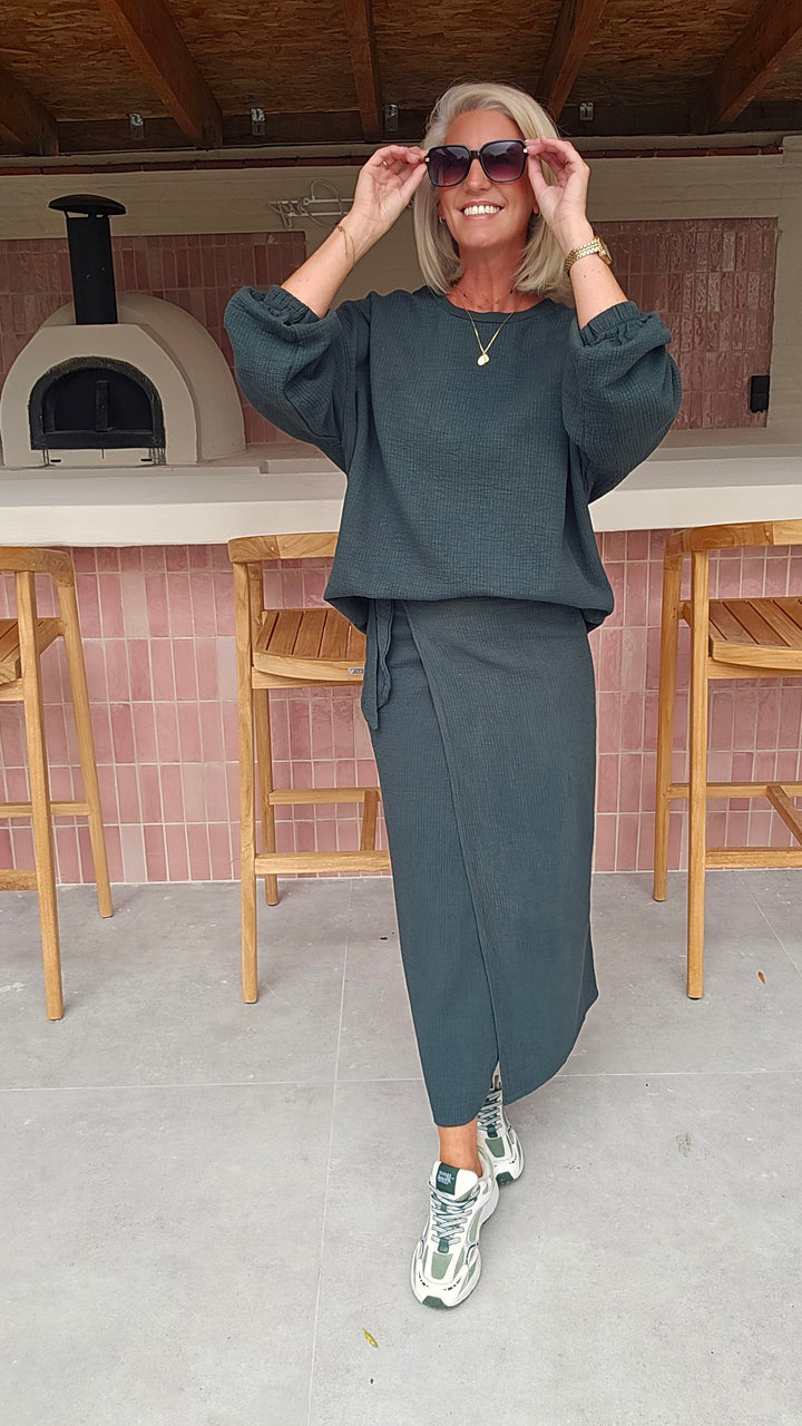 ZARA sweatshirt emerald green