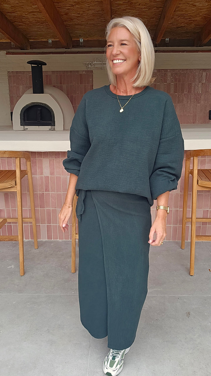 ZARA sweatshirt emerald green