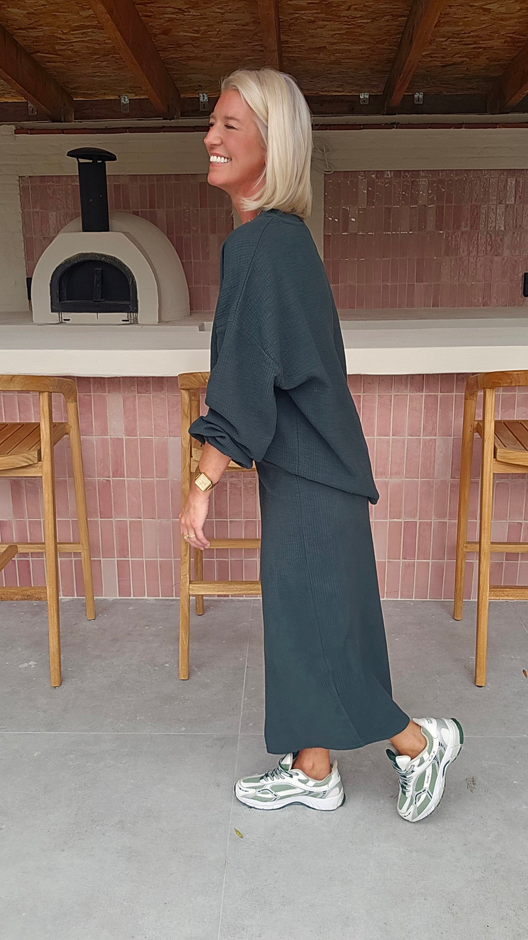 ZARA sweatshirt emerald green
